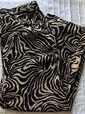 Vintage Birch Hill Faux Suede Zebra Print Flare Pants